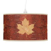 Maple Leaf On Inner Birch Bark Ceiling Lamp (Front)