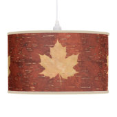 Maple Leaf On Inner Birch Bark Ceiling Lamp (Right)