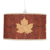 Maple Leaf On Inner Birch Bark Ceiling Lamp (Back)