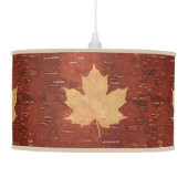 Maple Leaf On Inner Birch Bark Ceiling Lamp (Left)