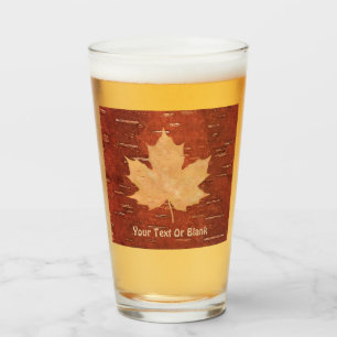 Maple Leaf On Inner Birch Bark Glass