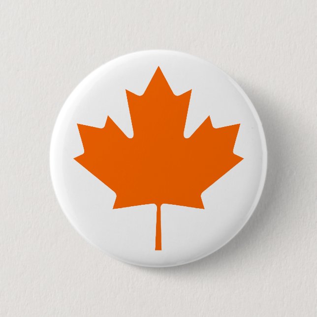 Maple Leaf OrangeBrTransp The MUSEUM Zazzle Gifts Button (Front)