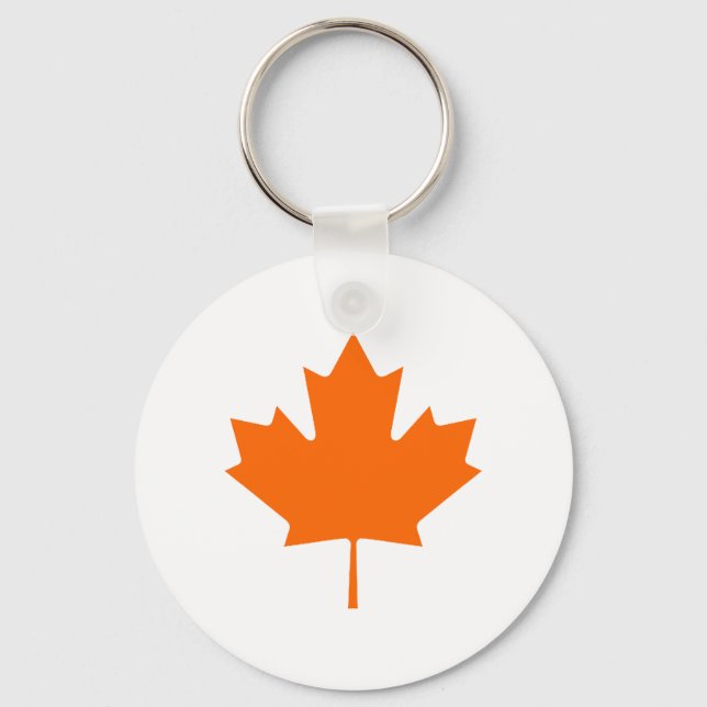 Maple Leaf OrangeBrTransp The MUSEUM Zazzle Gifts Keychain (Front)