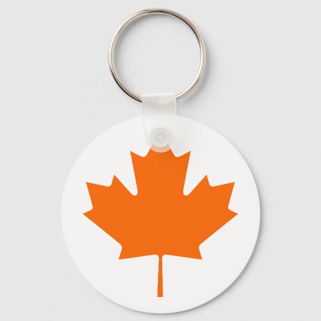 Maple Leaf OrangeBrTransp The MUSEUM Zazzle Gifts Keychain (Front)