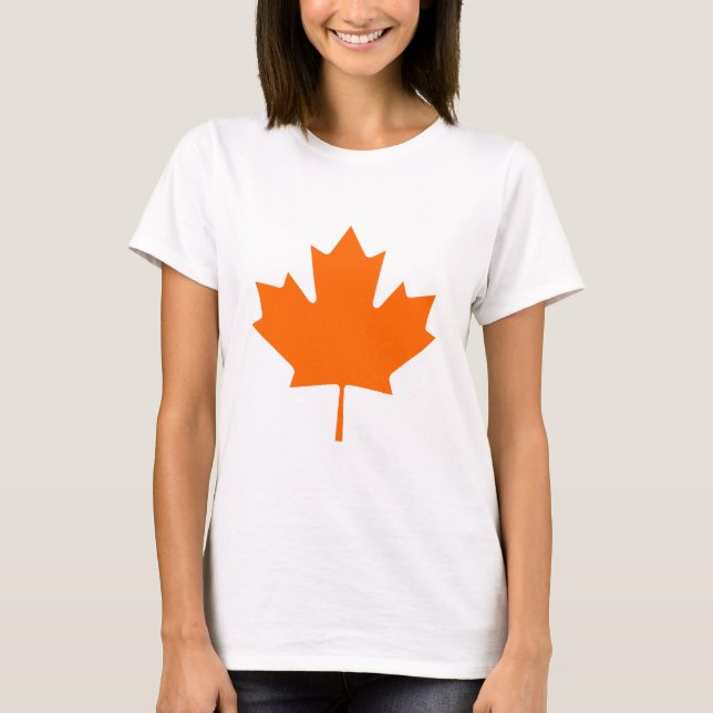 Maple Leaf OrangeBrTransp The MUSEUM Zazzle Gifts T-Shirt (Front)