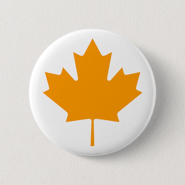 Maple Leaf OrangeTransp The MUSEUM Zazzle Gifts Button (Front)