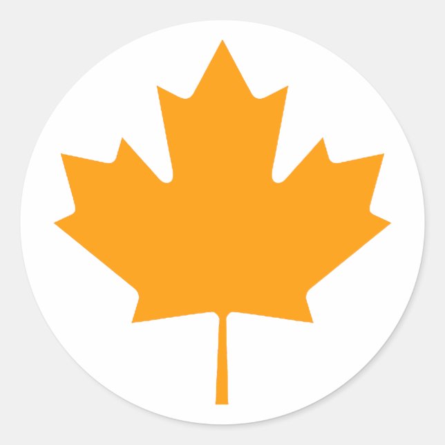 Maple Leaf OrangeTransp The MUSEUM Zazzle Gifts Classic Round Sticker (Front)