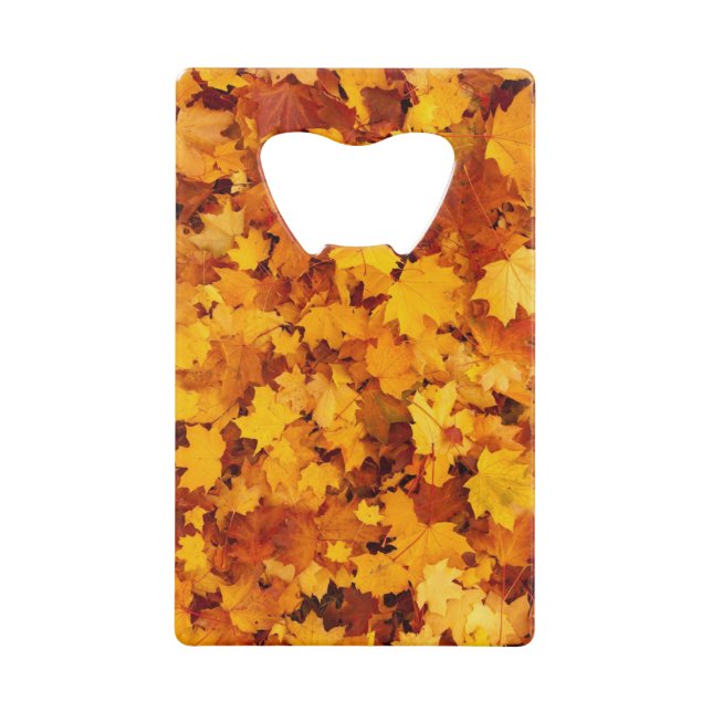 Maple Leaf Pattern-25877 Credit Card Bottle Opener (Front)