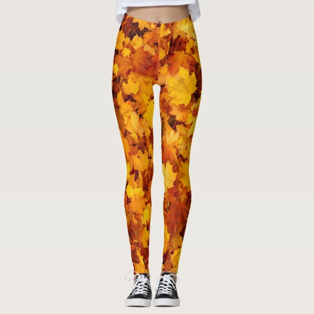 Maple Leaf Pattern-25877 Leggings (Front)