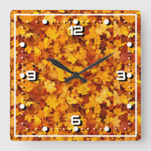 Maple Leaf Pattern-25877 Square Wall Clock