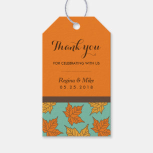 Maple Leaf Pattern Autumn Wedding Favor Gift Tags