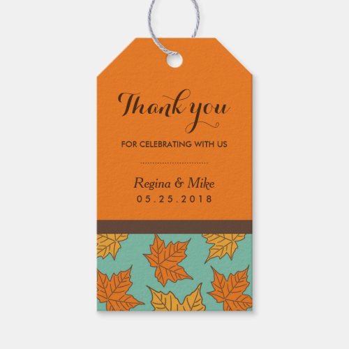 Maple Leaf Pattern Autumn Wedding Favor Gift Tags