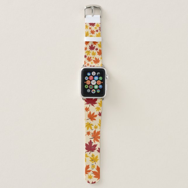 maple leaf pattern design apple watch band (Front)