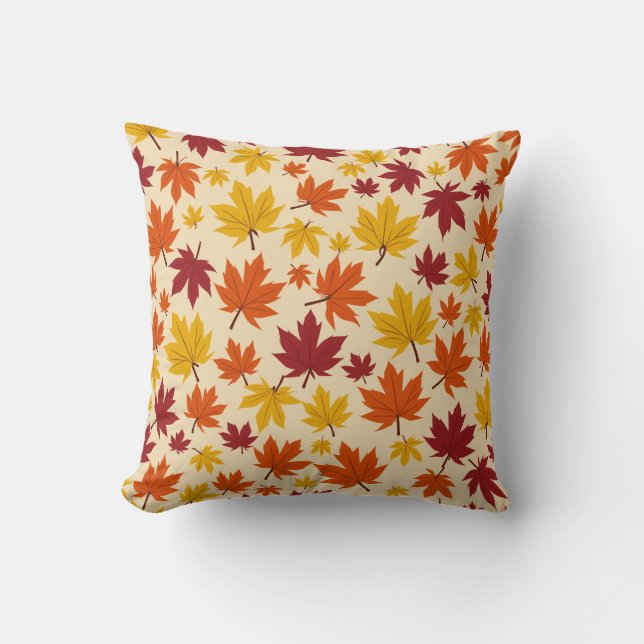 Maple leaf pattern design pillow (Front)