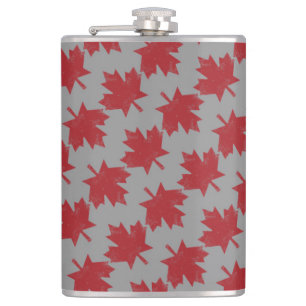 Maple Leaf Pattern Flask