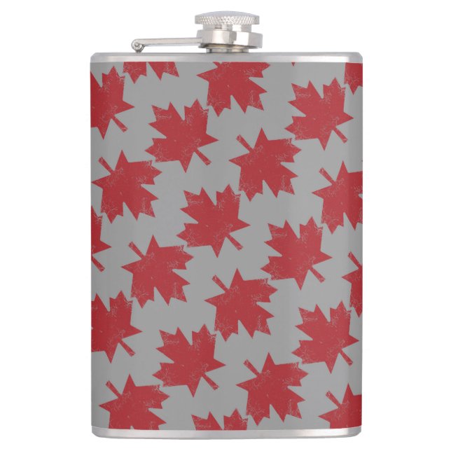 Maple Leaf Pattern Flask (Front)