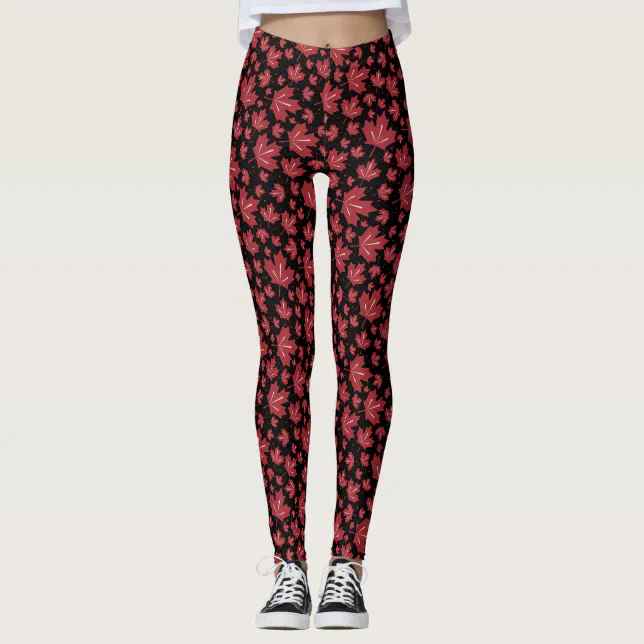 Maple Leaf Pattern Leggings | Zazzle