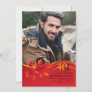 Maple Leaf Photo Invitation