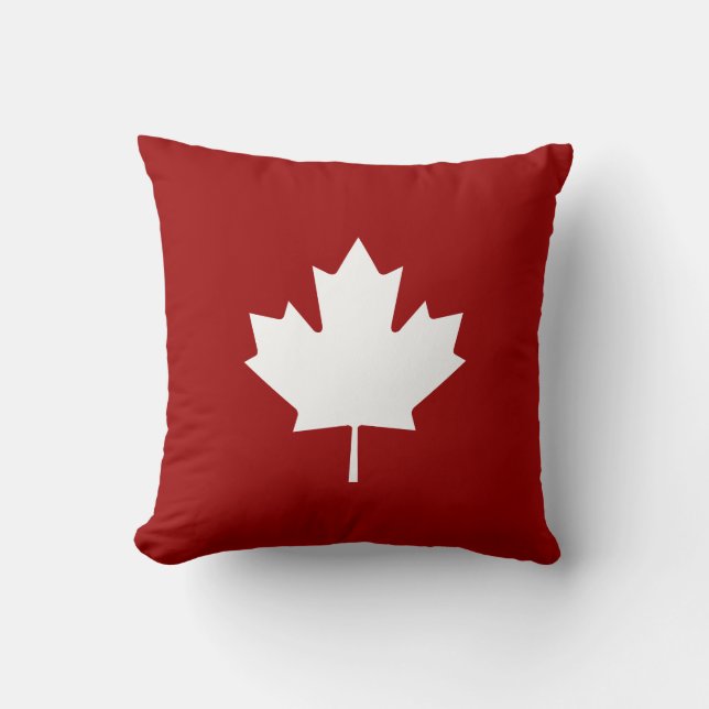 Maple Leaf Pictogram Throw Pillow (Front)