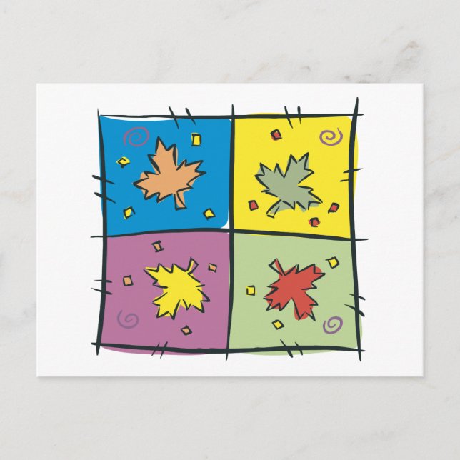 Maple Leaf Pop Art Postcard (Front)
