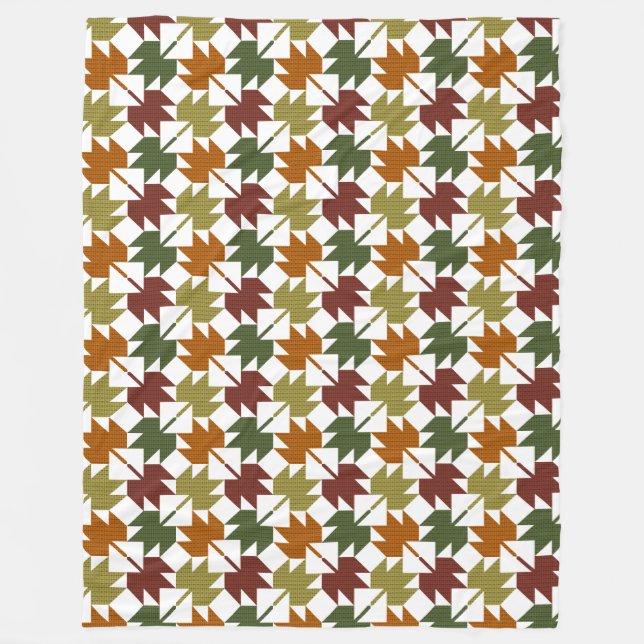 Maple Leaf Quilt Pattern Design 1 Fleece Blanket (Front)