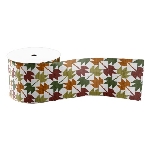 Maple Leaf Quilt Pattern Design 1 Grosgrain Ribbon