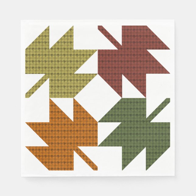Maple Leaf Quilt Pattern Design 1 Napkins (Front)