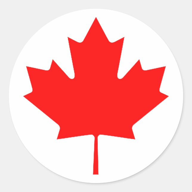 Maple Leaf RedTransp The MUSEUM Zazzle Gifts Classic Round Sticker (Front)