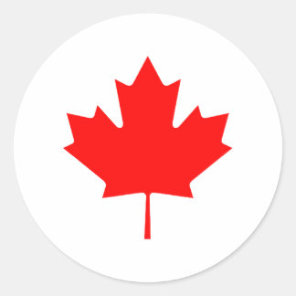 Maple Leaf RedTransp The MUSEUM Zazzle Gifts Classic Round Sticker