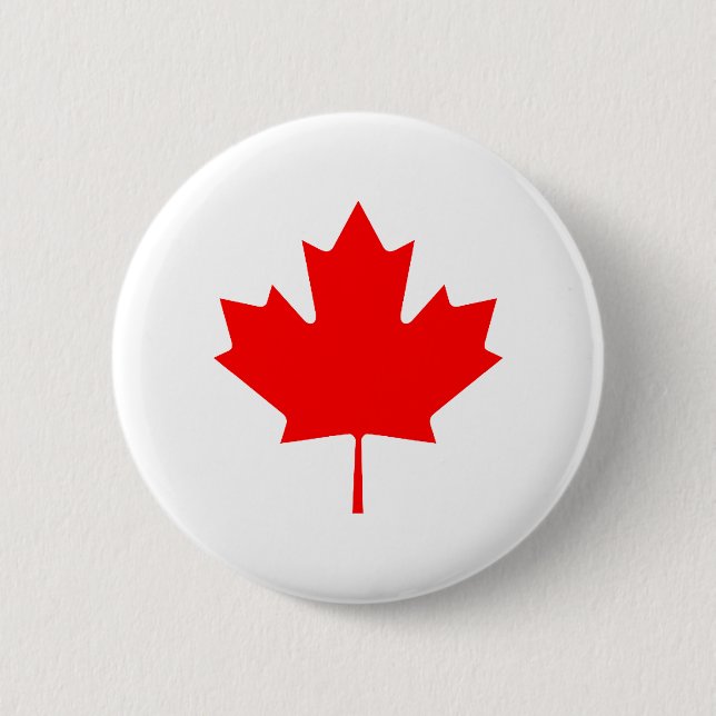 Maple Leaf RedTransp The MUSEUM Zazzle Gifts Pinback Button (Front)