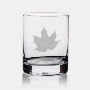 Maple Leaf Rocks Glass
