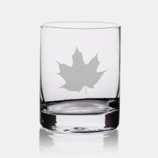 Maple Leaf Rocks Glass