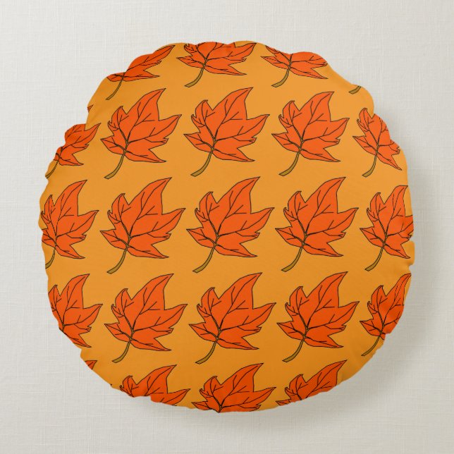 Maple leaf round pillow (Front)