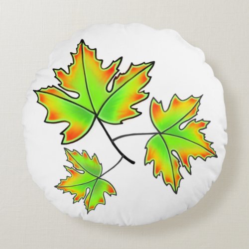Maple Leaf Round Pillow
