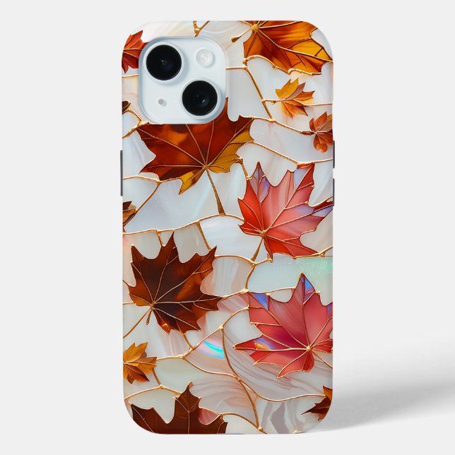 Maple Leaf Stained Glass iPhone Case (Back)