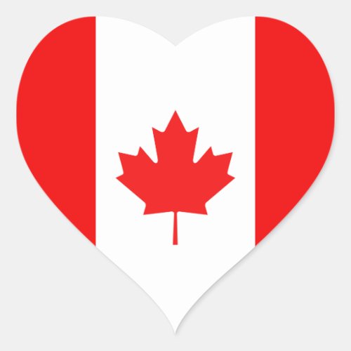 Maple Leaf Symbol Heart Sticker