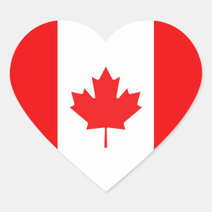 Maple Leaf Symbol Heart Sticker