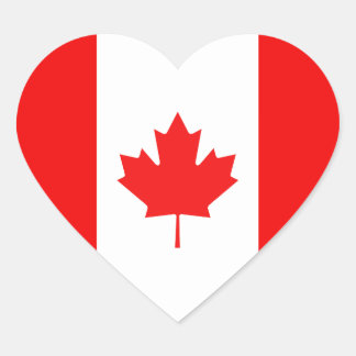 Maple Leaf Symbol Heart Sticker