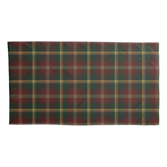 Maple Leaf Tartan Plaid. Canada National Tartan Pillow Case (Back-Right)