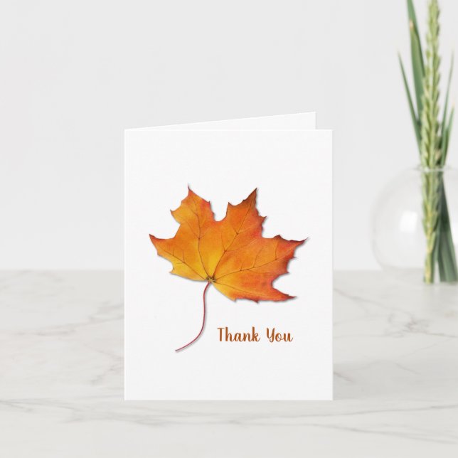 Maple Leaf Thank You Note Card (Front)