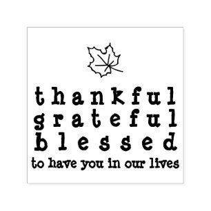 Maple Leaf Thankful Grateful Blessed Thanksgiving Self-inking Stamp