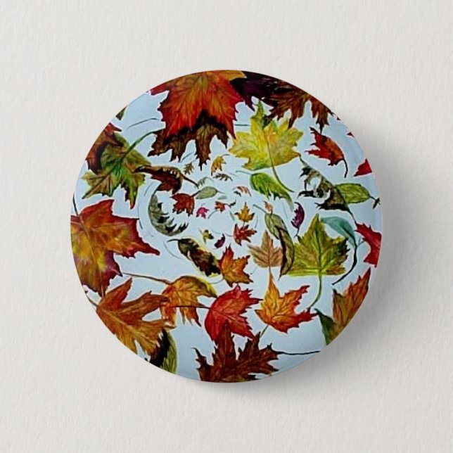 Maple Leaf Vortex painting Pinback Button (Front)