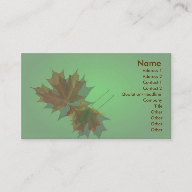 Maple Leave Profile Card (Front)