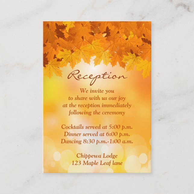 Maple Leaves Autumn Splendor Enclosure Card (Front)