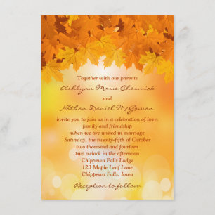 Maple Leaves Autumn Splendor Wedding Invitation
