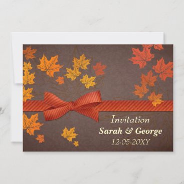 maple leaves, autumn wedding invitation