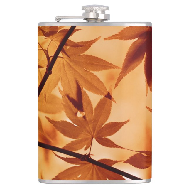 Maple Leaves Background-10792 Flask (Front)
