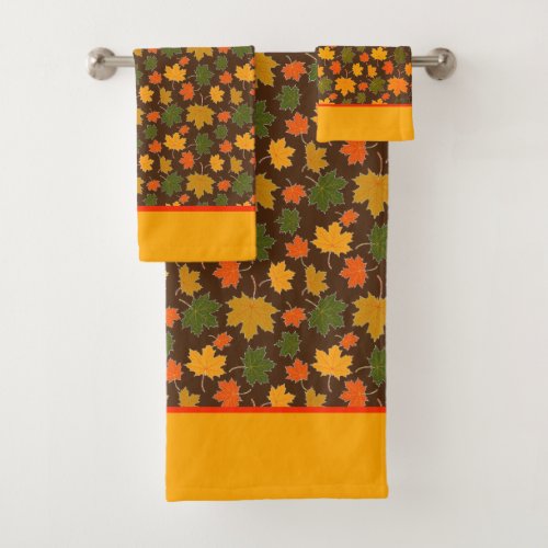 Maple leaves bath towel set