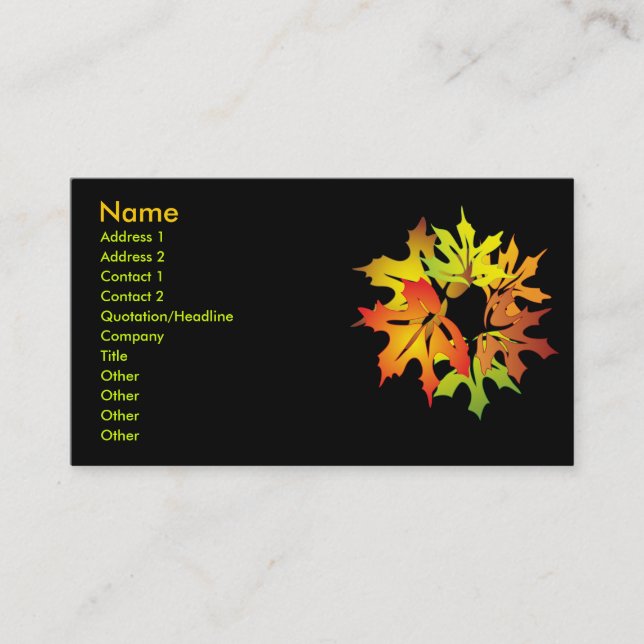 maple leaves business card (Front)
