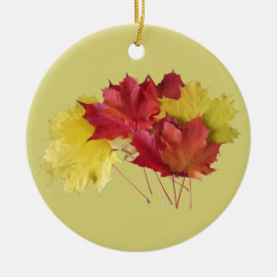 Maple Leaves Ceramic Ornament